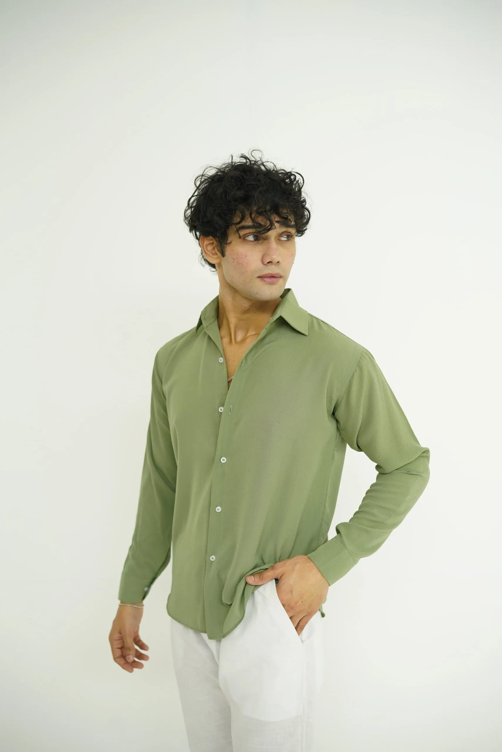Sage Green Texture Shirt - Image 2