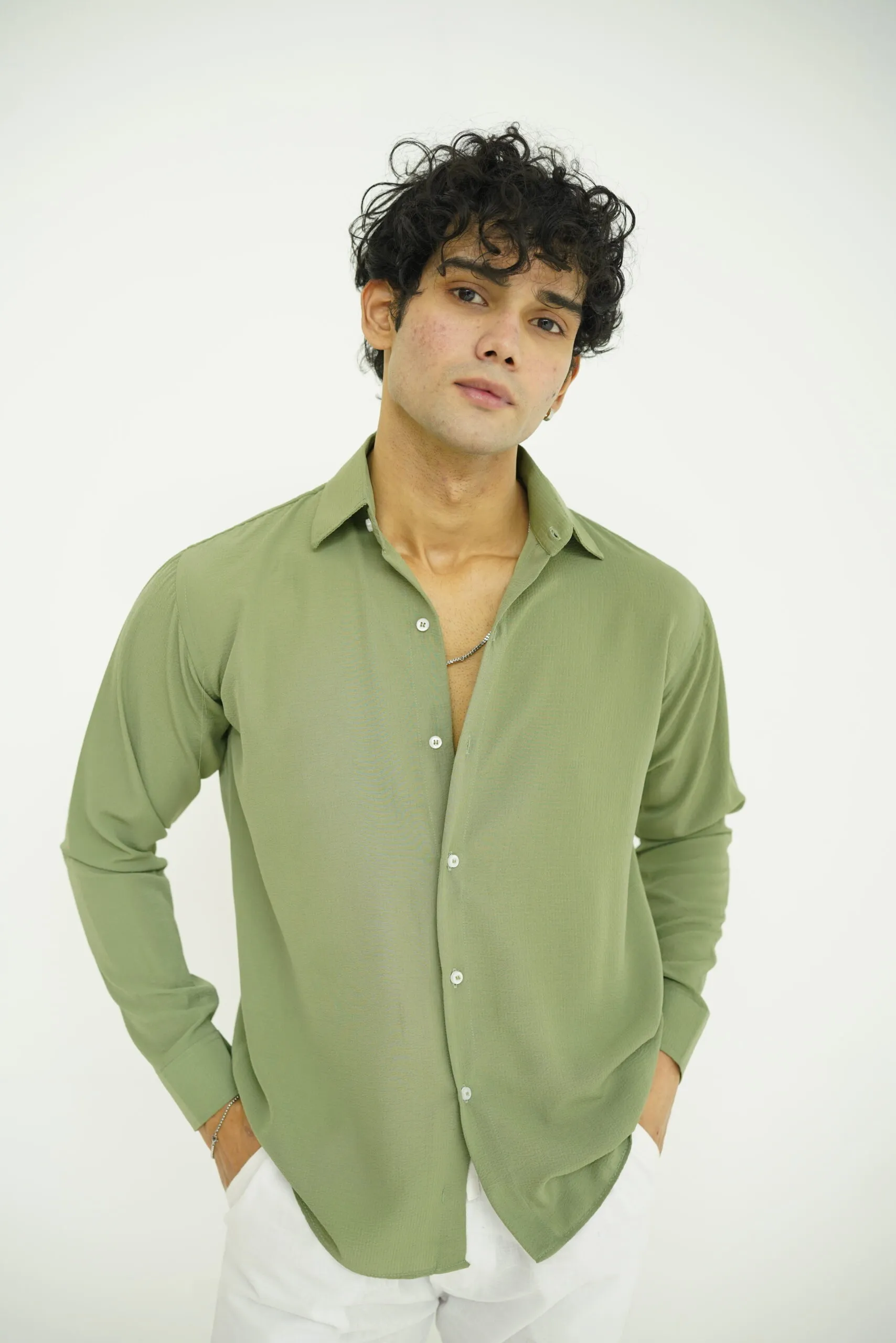Sage Green Texture Shirt - Image 4