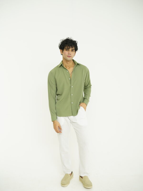 SAGE GREEN TEXTURE AND WHITE SET