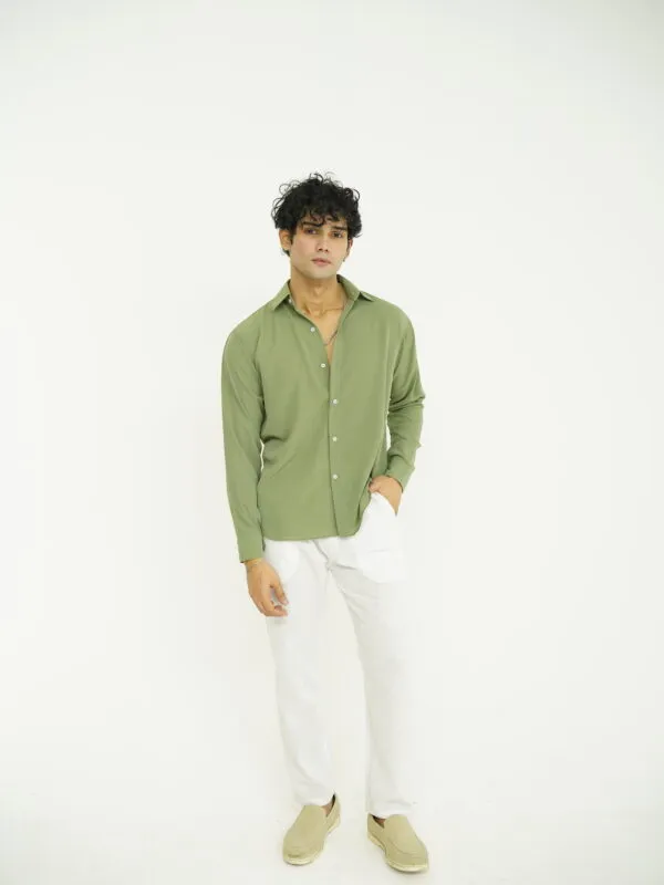SAGE GREEN TEXTURE AND WHITE SET