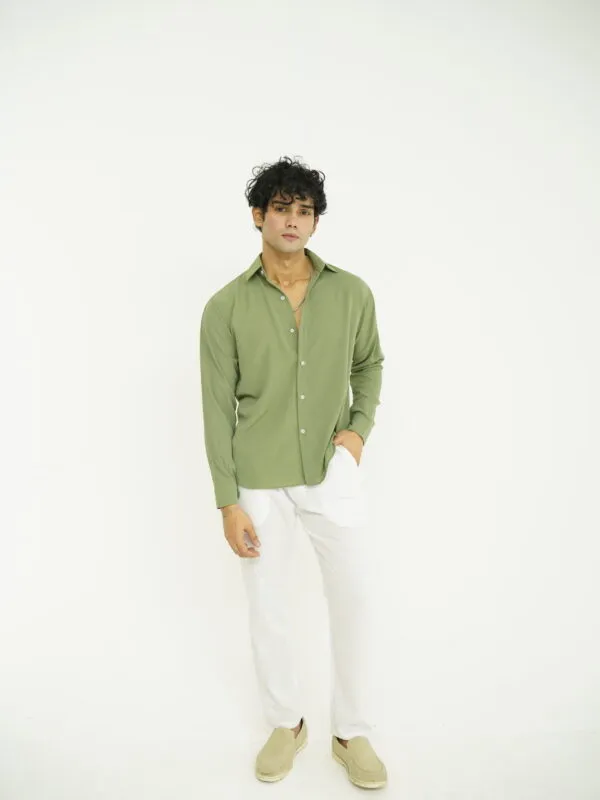 SAGE GREEN TEXTURE AND WHITE SET