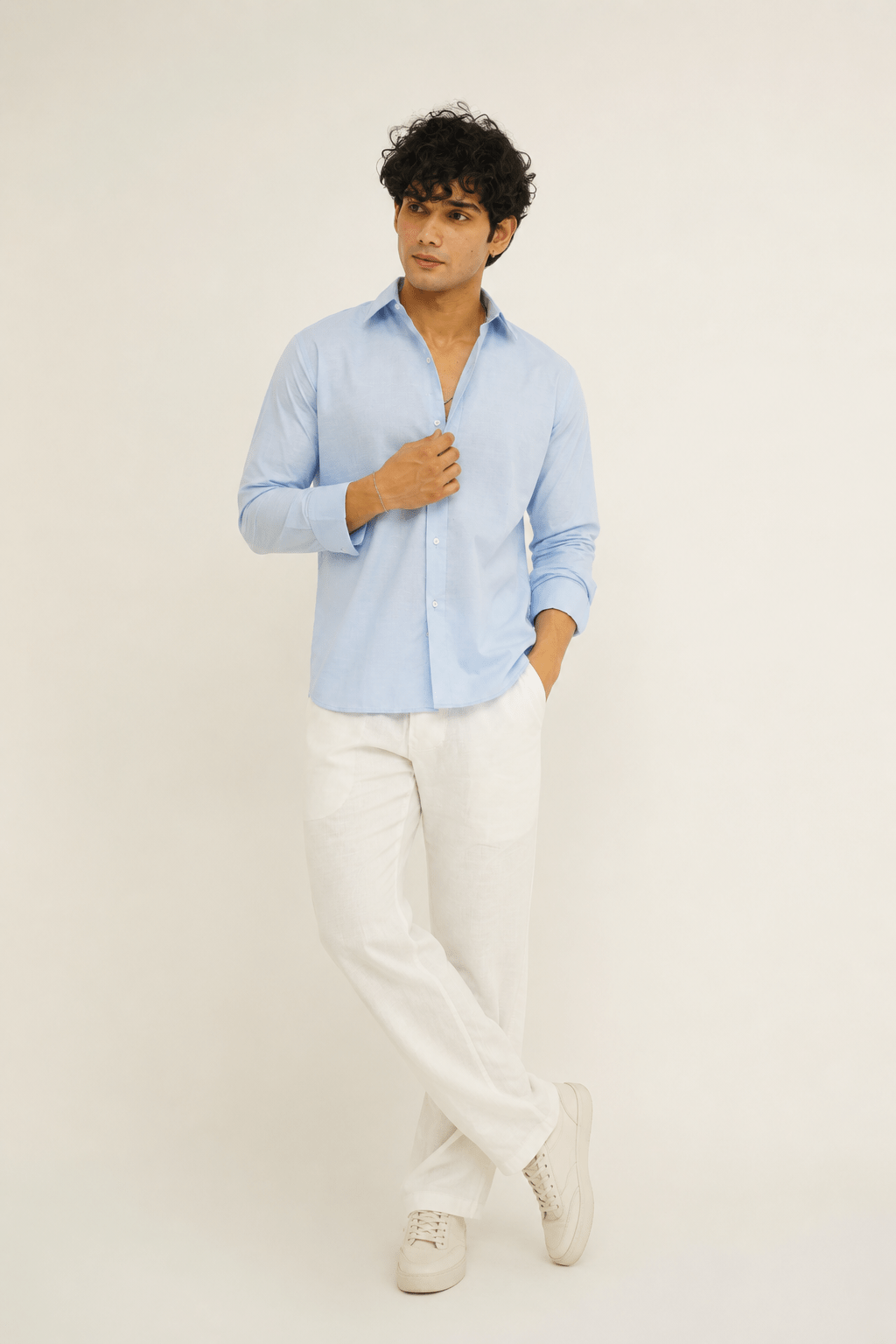 ICE BLUE LINEN SHIRT - Image 2