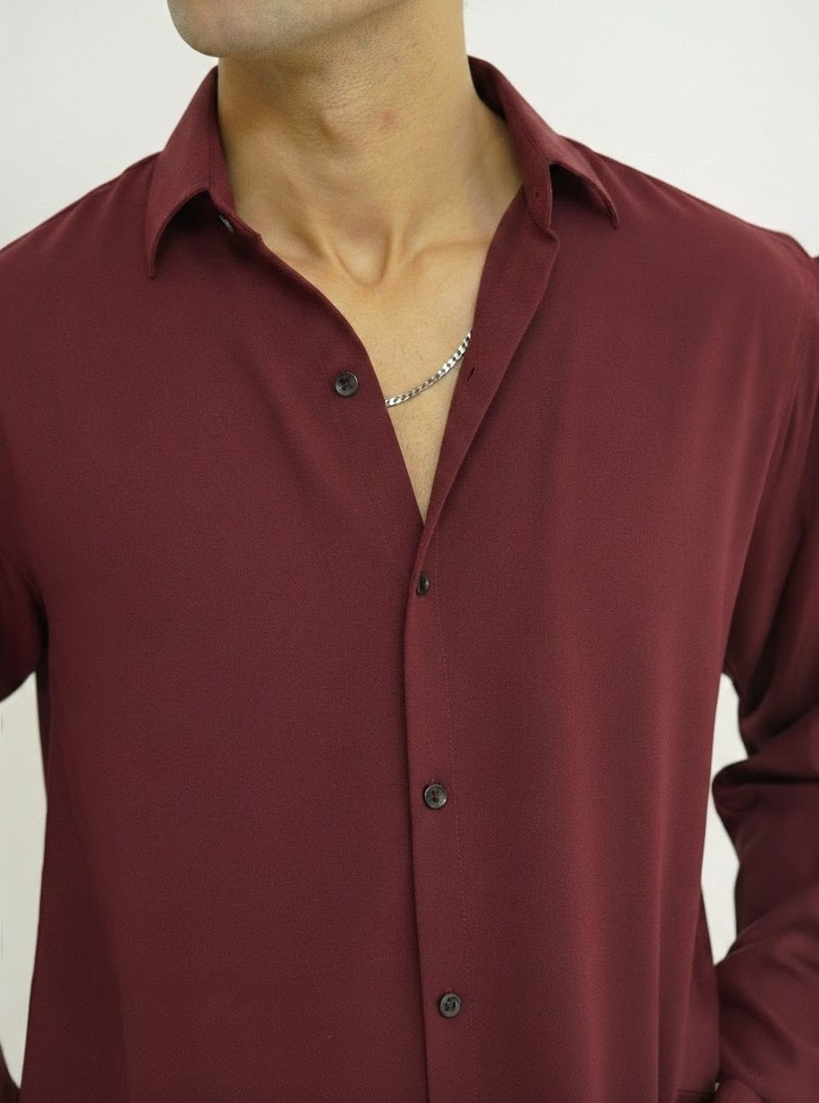 RED WINE TEXTURE SHIRT - Image 3