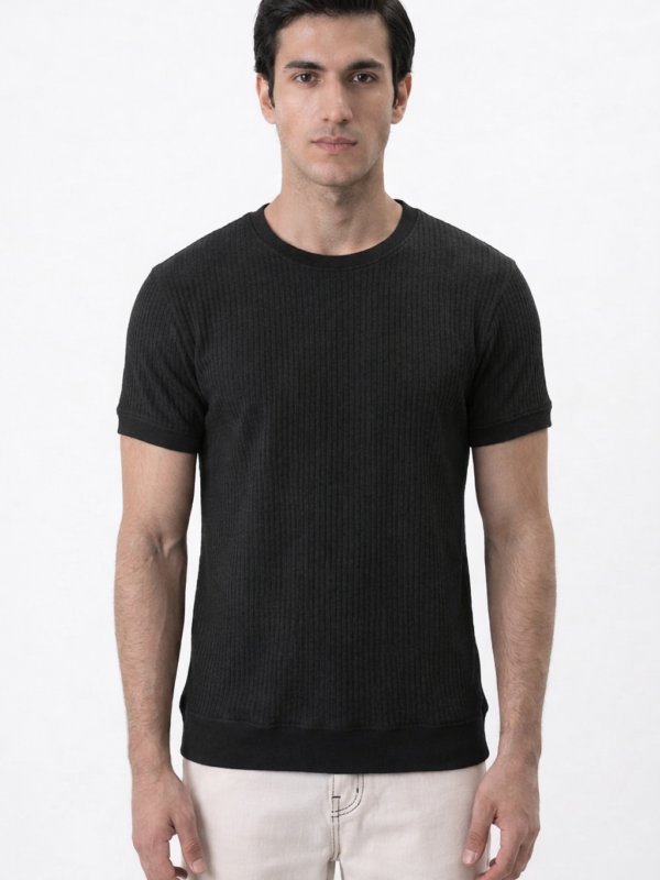 DROP NEEDLE TEE-BLACK