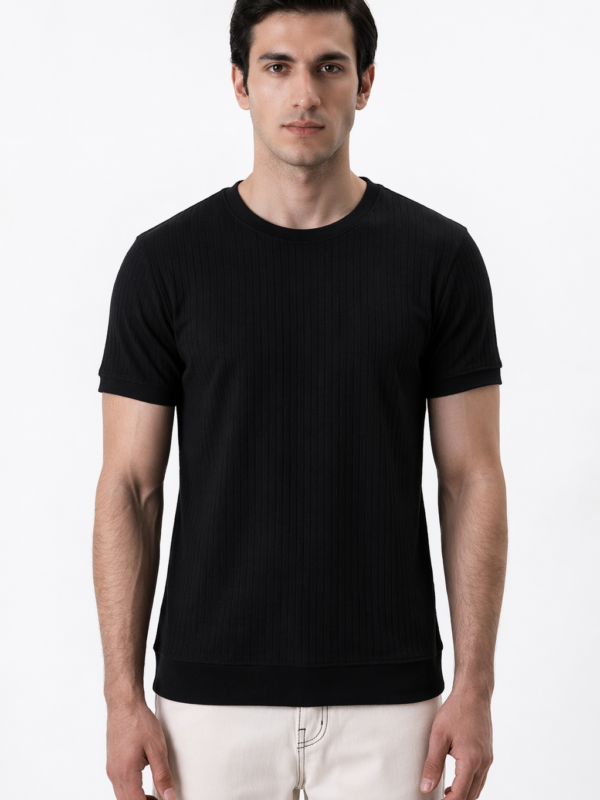 DROP NEEDLE TEE-BLACK