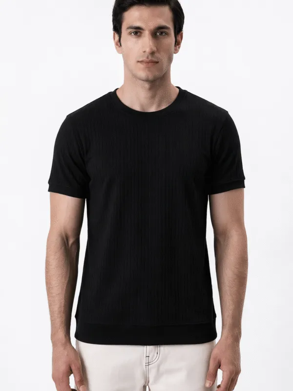 DROP NEEDLE TEE-BLACK