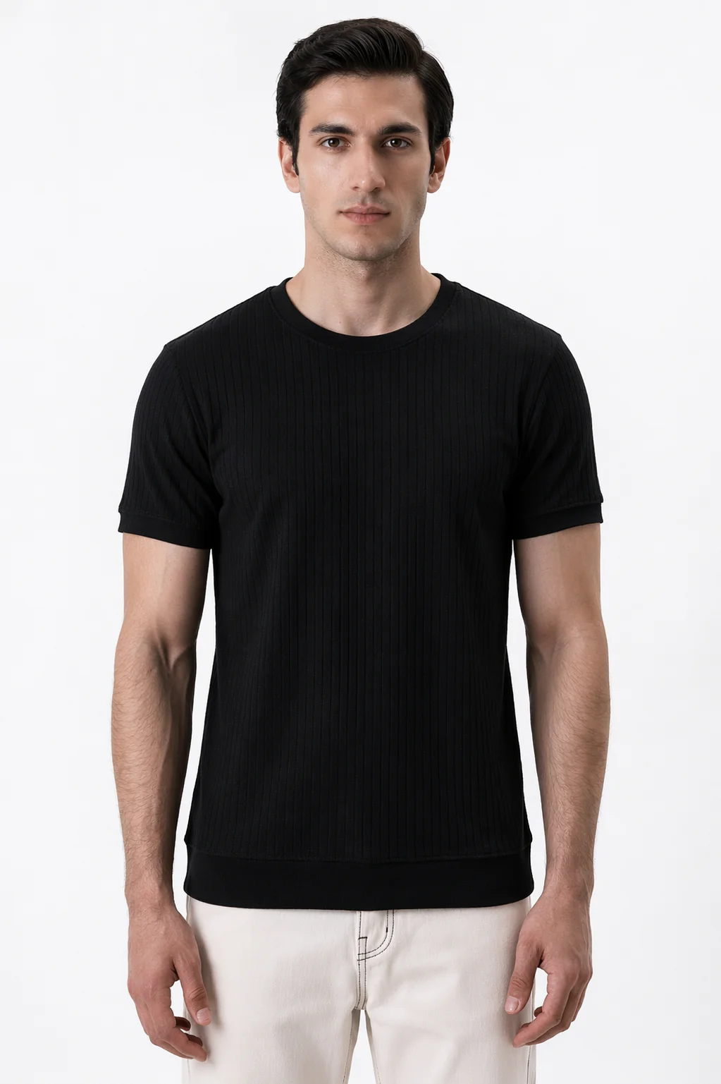 DROP NEEDLE TEE-BLACK