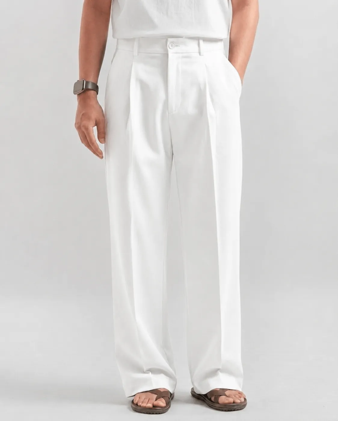 RELAX TAILORED PLEATED PANT - CLASSIC WHITE