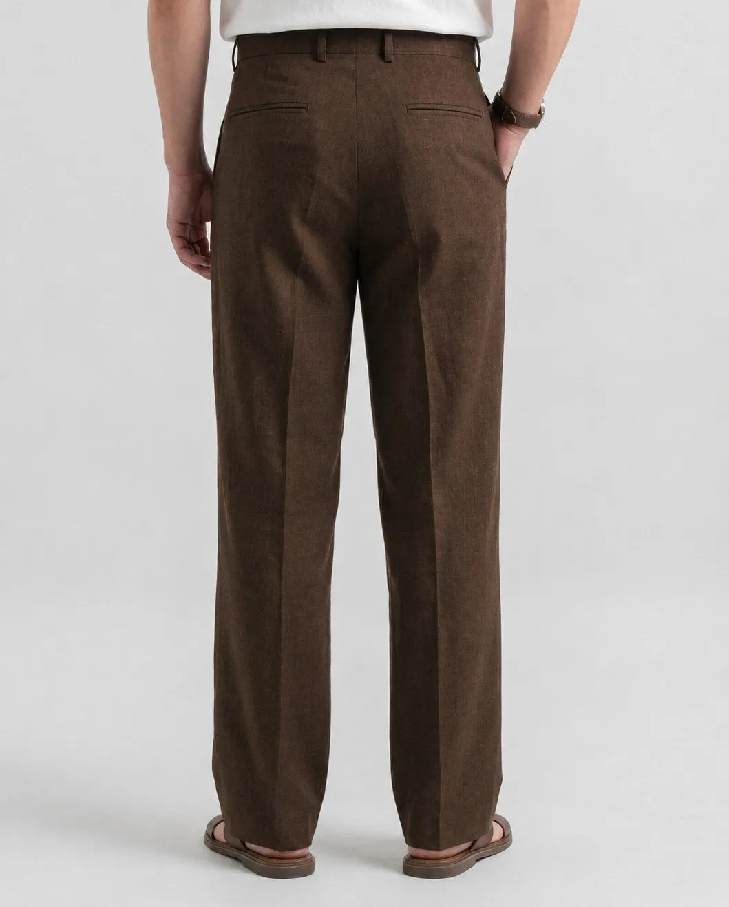 RELAX TAILORED PLEATED PANT - CHOCOLATE BROWN - Image 2