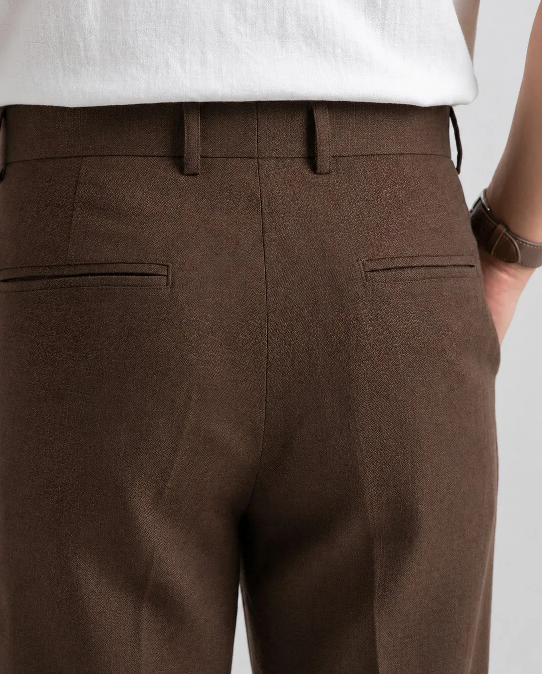 RELAX TAILORED PLEATED PANT - CHOCOLATE BROWN - Image 3