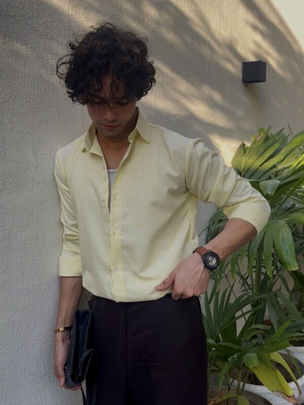 SEERSUCKER LEMON STRIPPED SHIRT