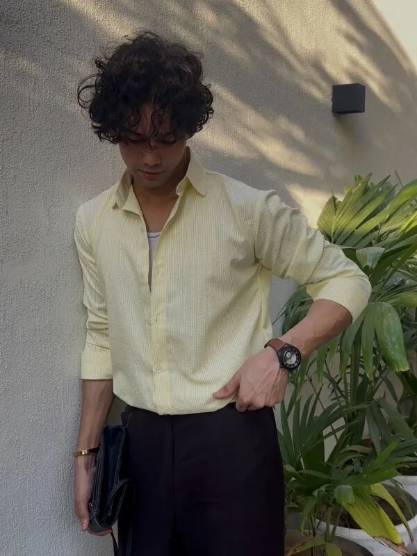 SEERSUCKER LEMON STRIPPED SHIRT