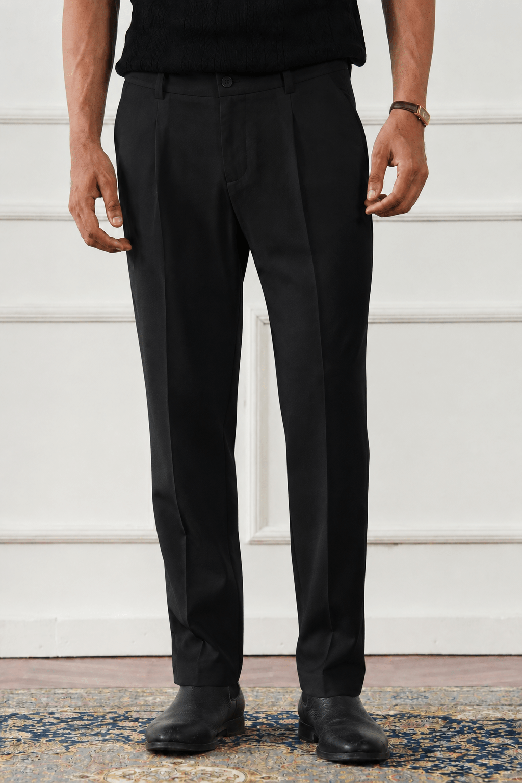 RELAX TAILORED PLEATED PANT - CLASSIC BLACK