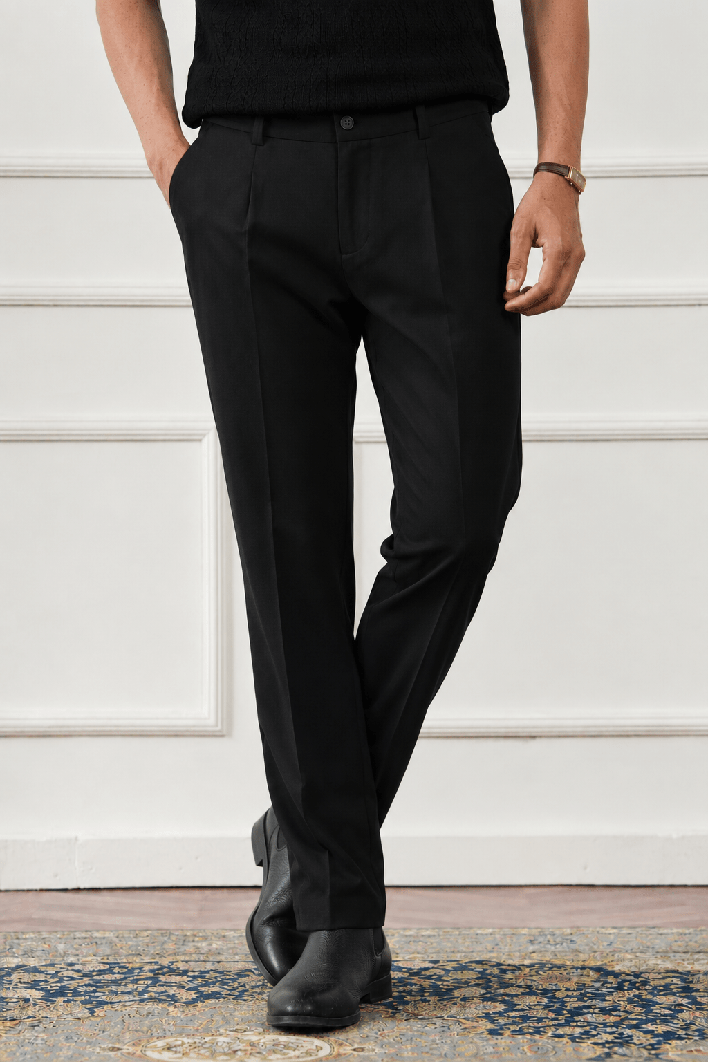 RELAX TAILORED PLEATED PANT - CLASSIC BLACK - Image 2