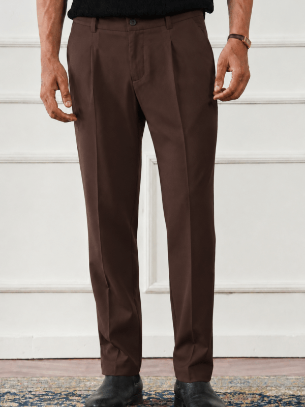 RELAX TAILORED PLEATED PANT - CHOCOLATE BROWN