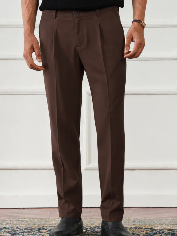 RELAX TAILORED PLEATED PANT - CHOCOLATE BROWN