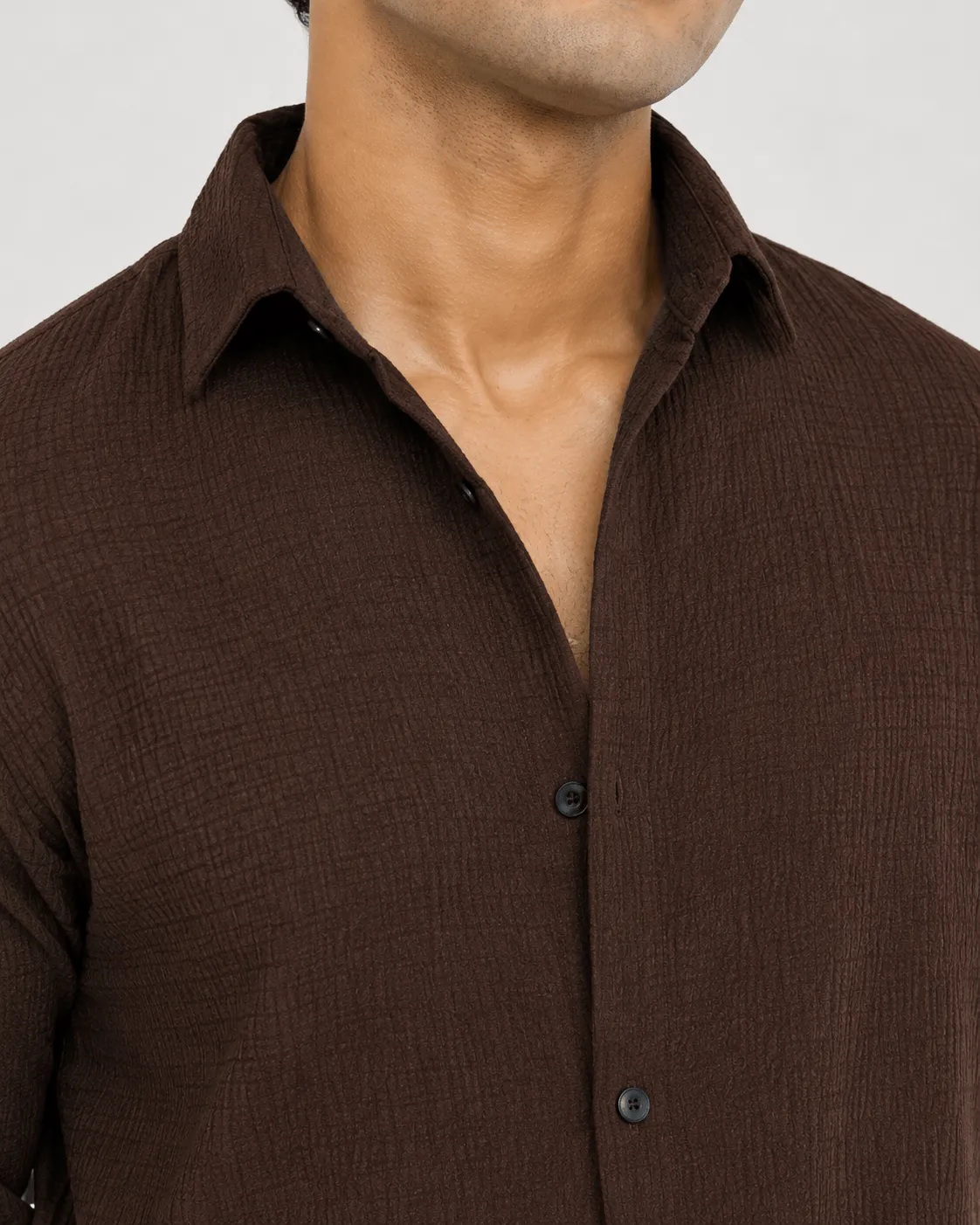 Chocolate Brown Texture Shirt - Image 3