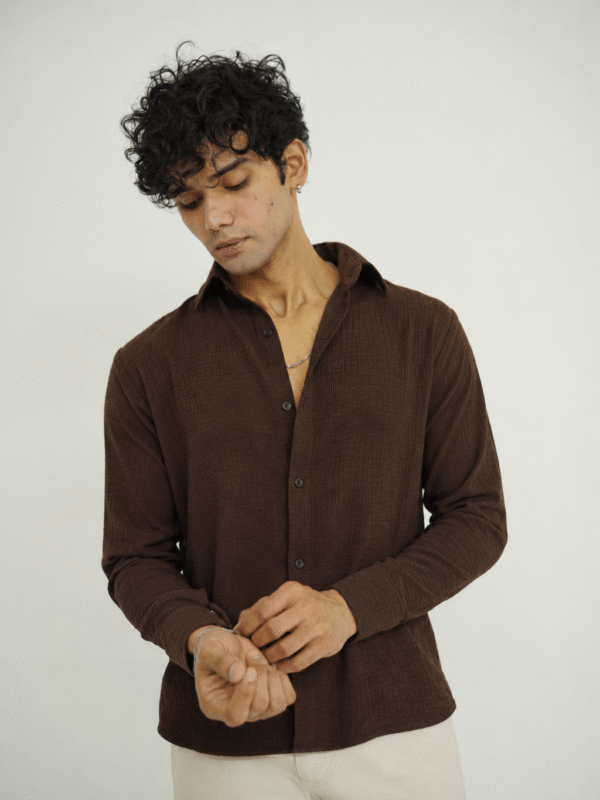 Chocolate Brown Texture Shirt