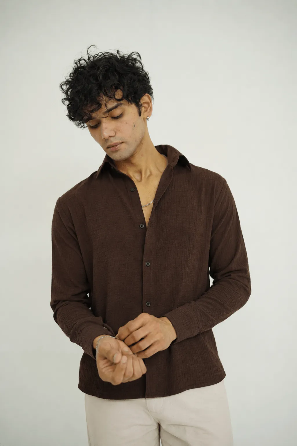 Chocolate Brown Texture Shirt