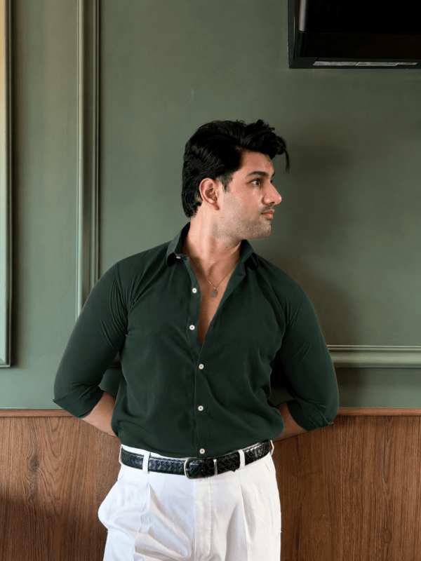 Bottle Green Texture Shirt