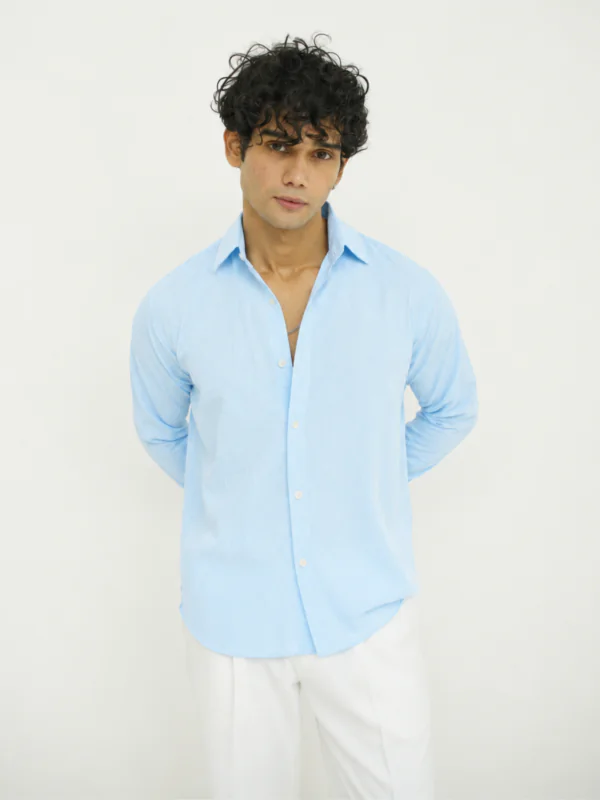 Powder Blue Texture Shirt