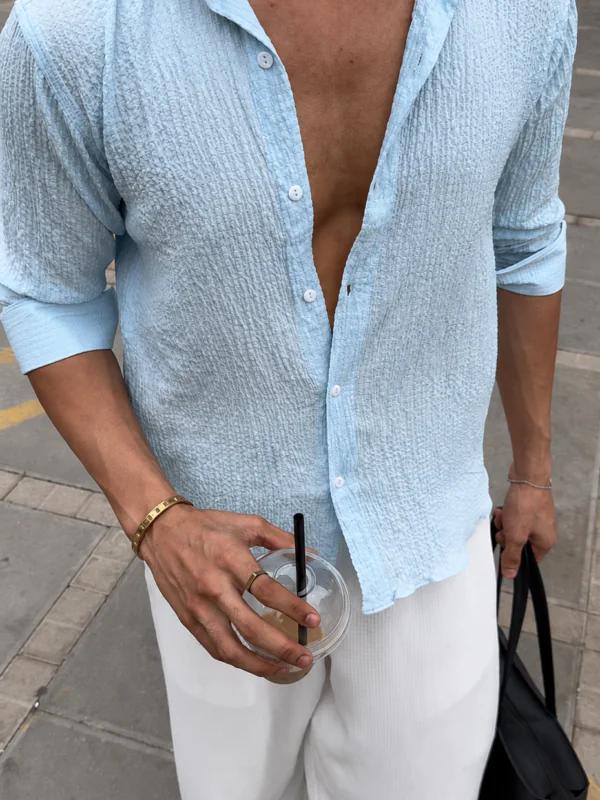 Powder Blue Texture Shirt
