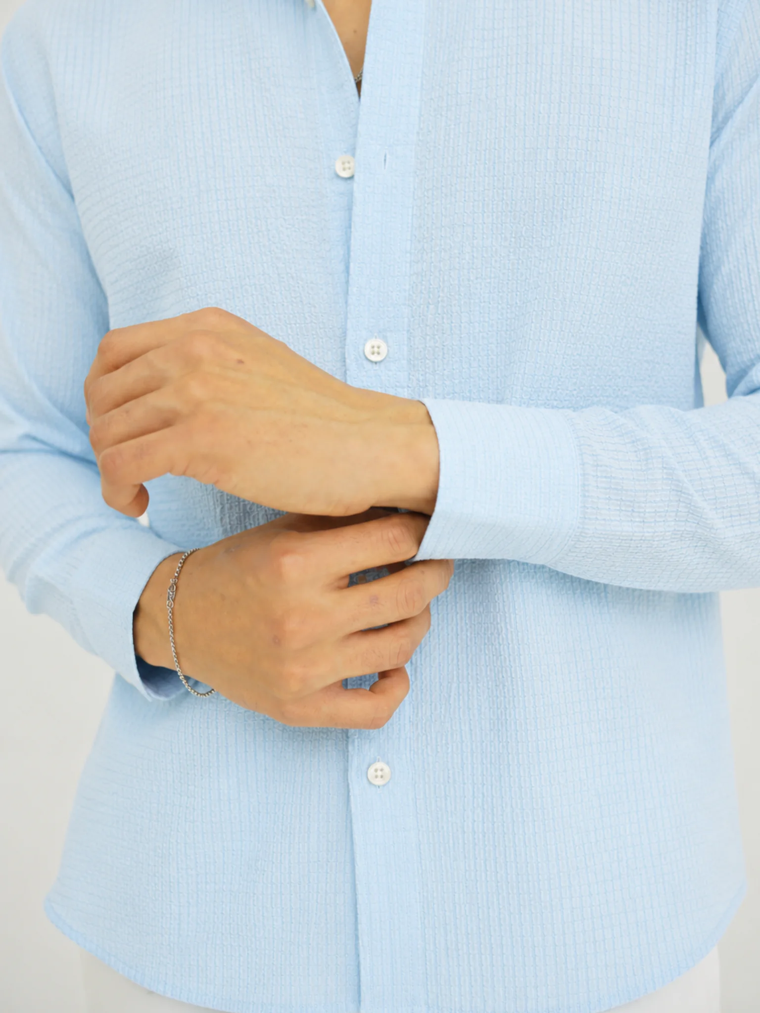 Powder Blue Texture Shirt - Image 2