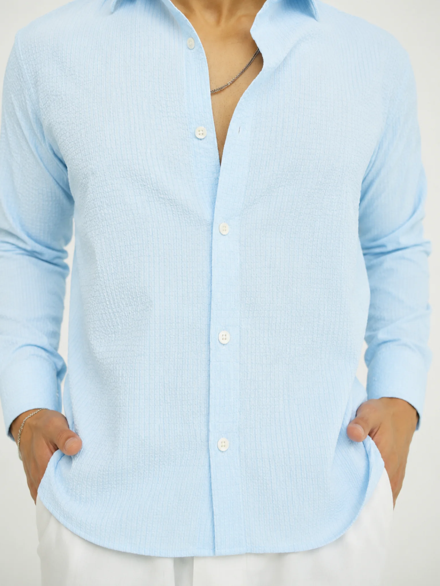Powder Blue Texture Shirt - Image 3