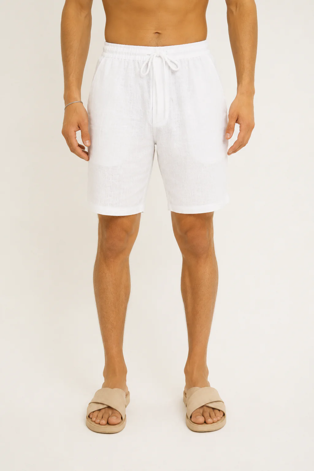 White Linen Shorts