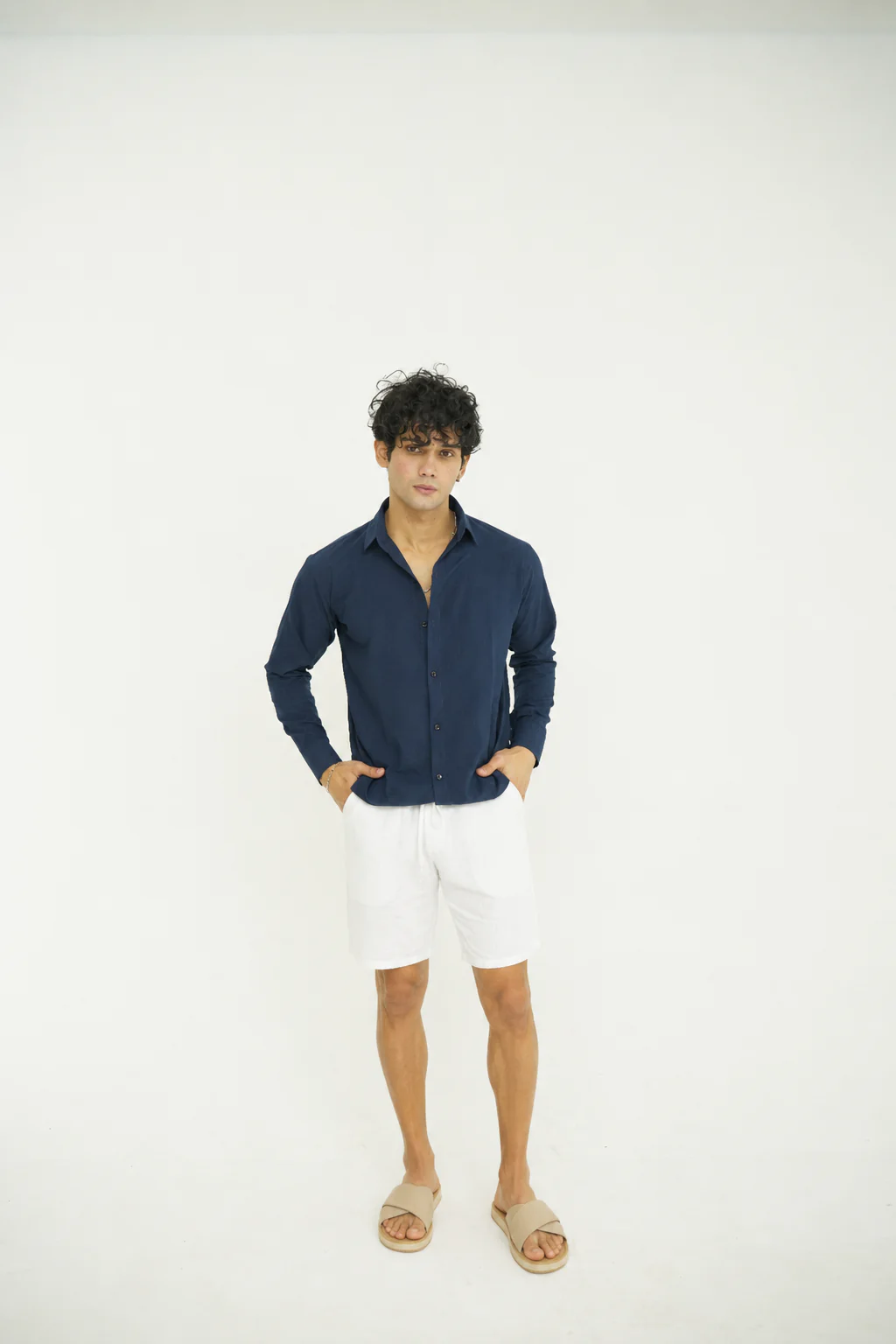 White Linen Shorts - Image 3