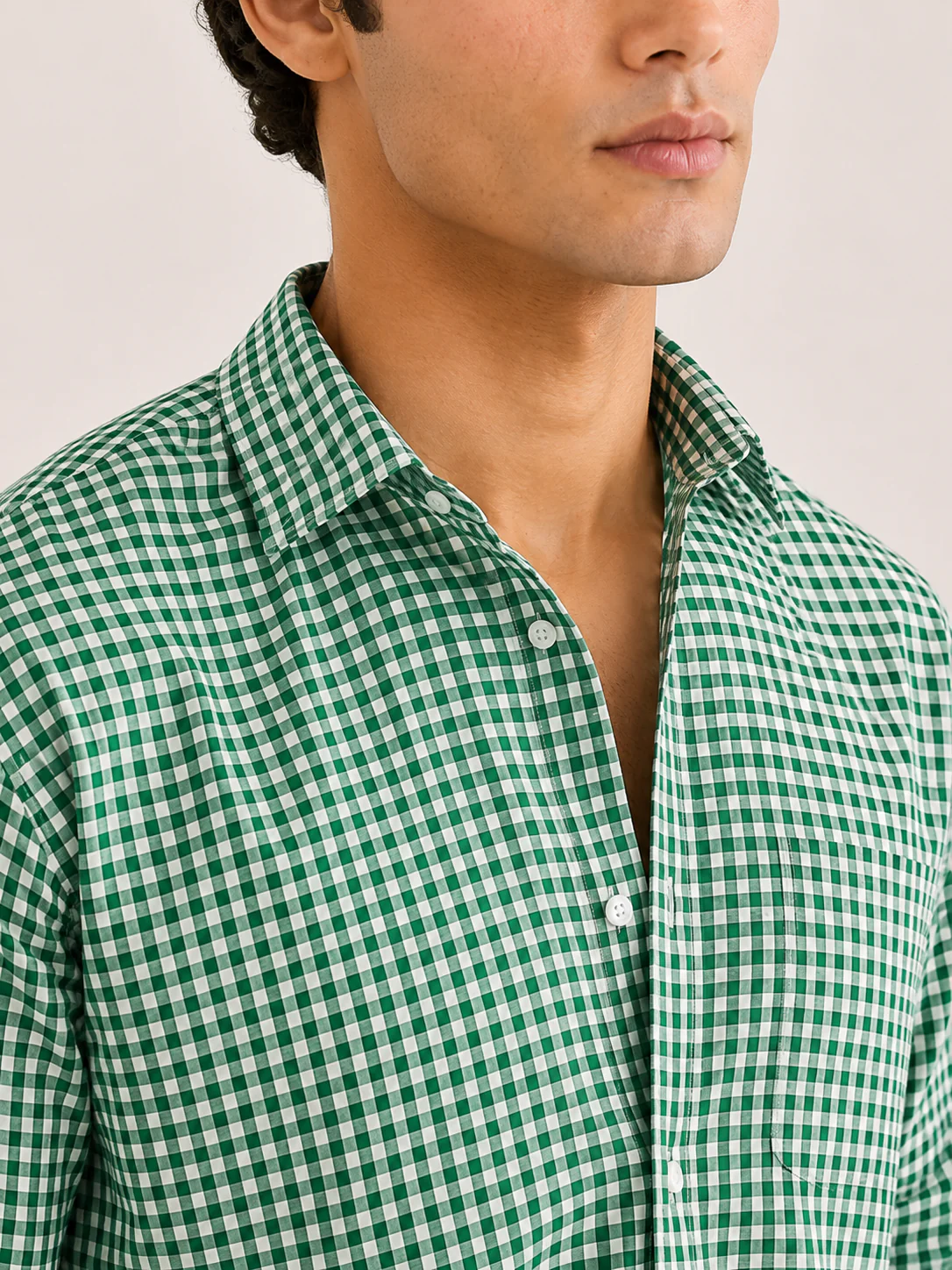 Green And White Checkred Shirt - Image 2