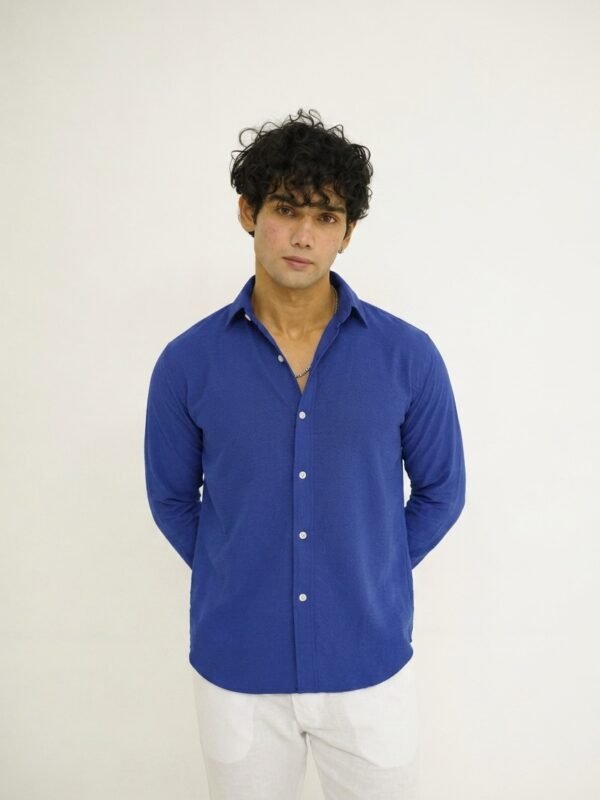 Deep Royal Blue Texture Shirt