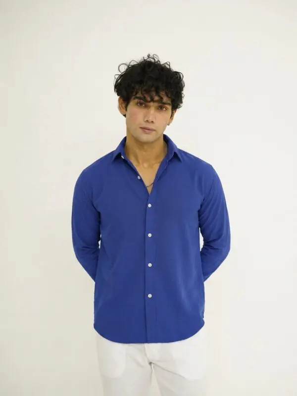 Deep Royal Blue Texture Shirt