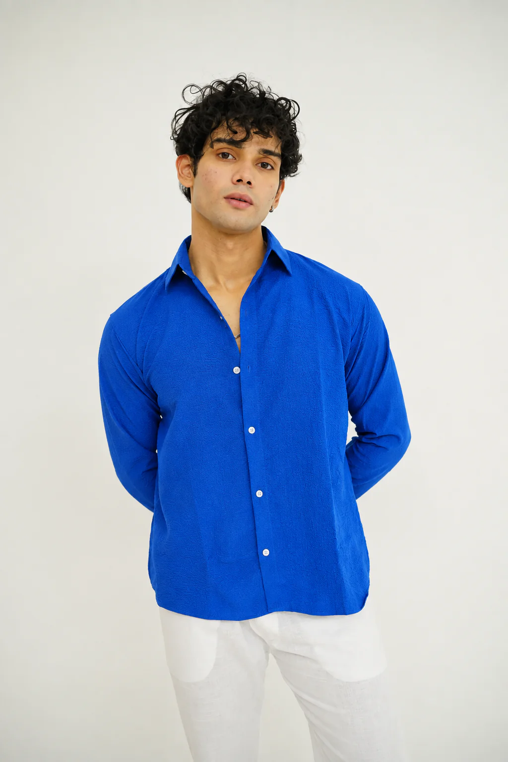 Deep Royal Blue Texture Shirt
