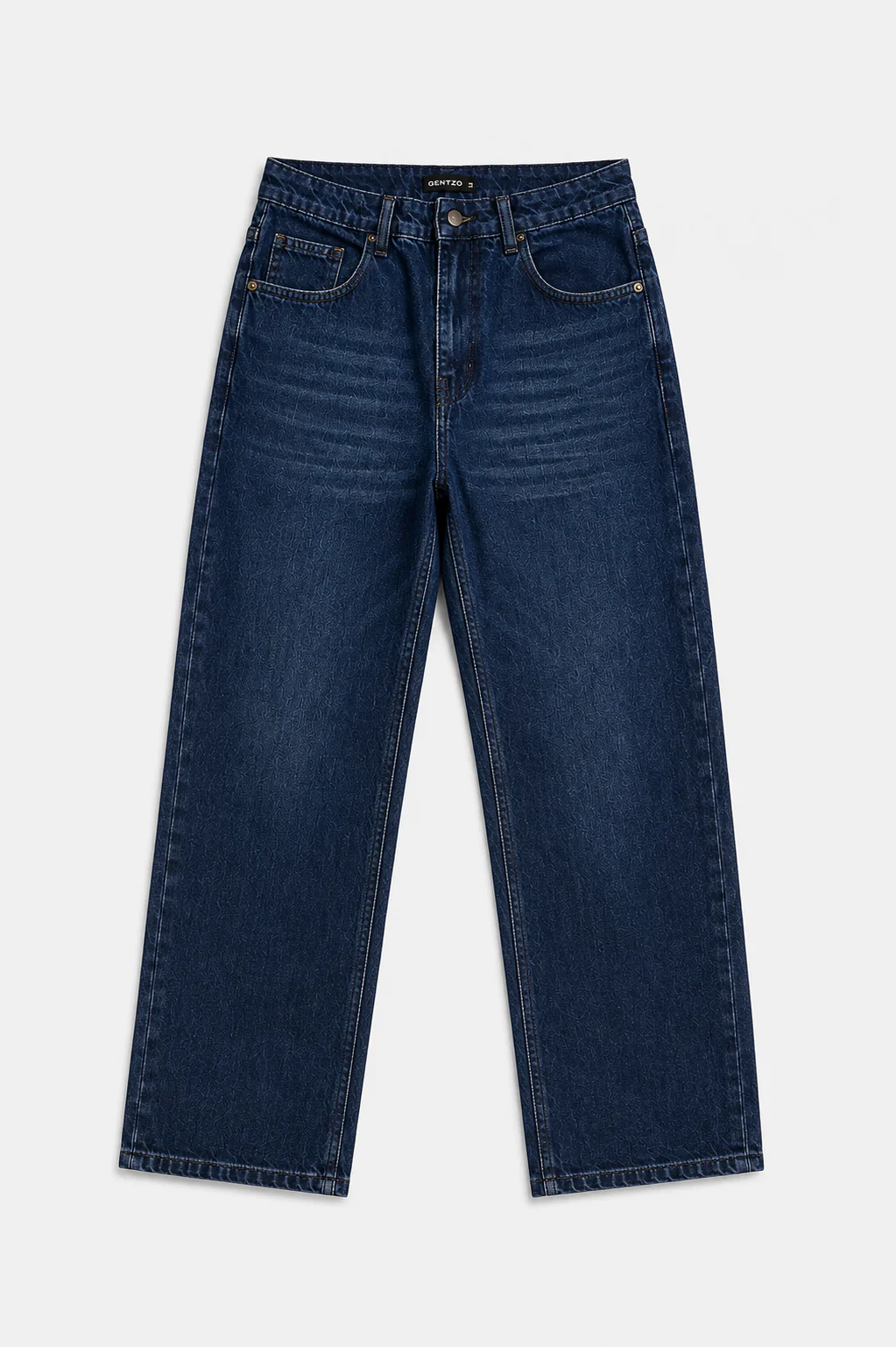 Dark Blue Straight Fit Jeans - Image 2