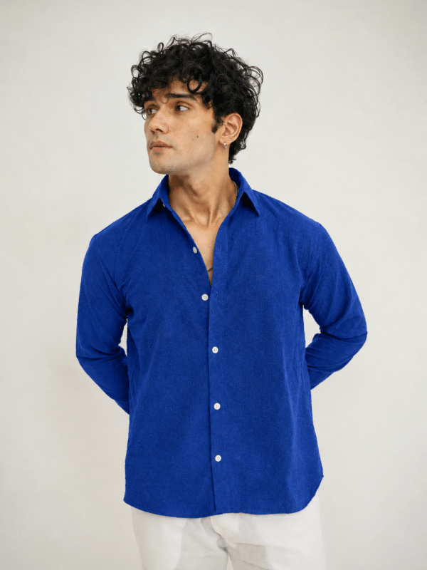 Deep Royal Blue Texture Shirt