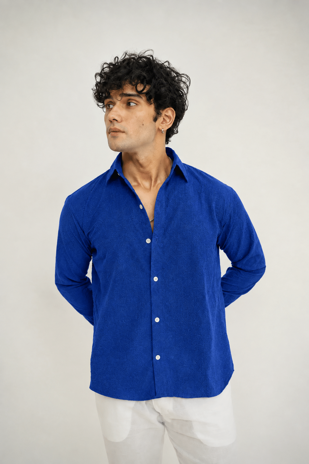 Deep Royal Blue Texture Shirt