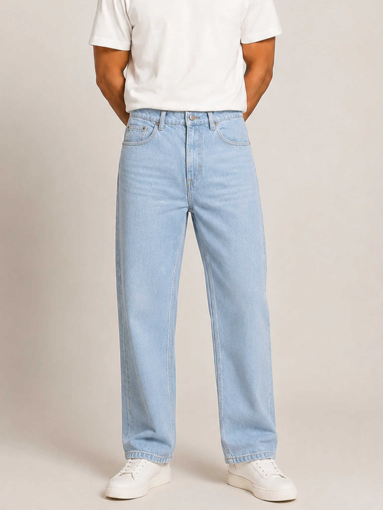 Sky Blue Straight Fit Jeans